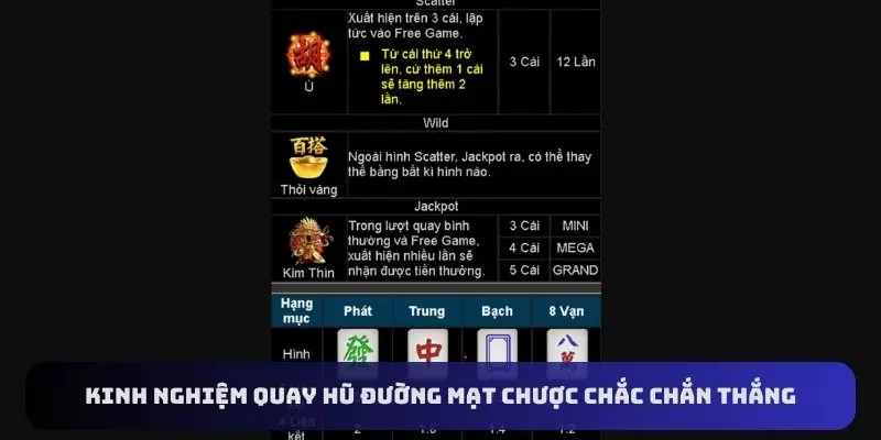 Kinh nghiệm quay hũ đường mạt chược chắc chắn thắng